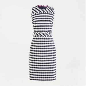 JCrew Navy Gingham Tweed Dress